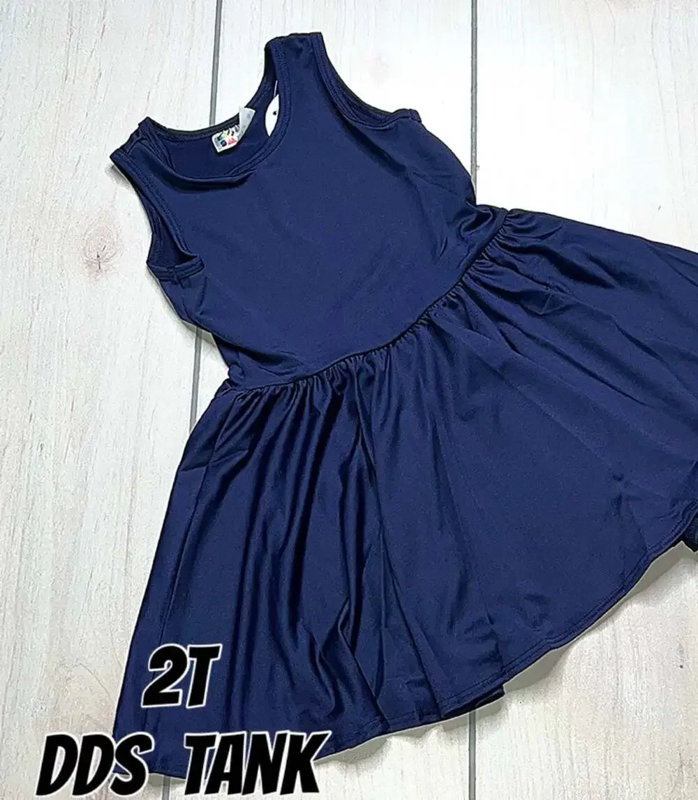 Dot Dot Smile Navy Blue Solid Tank Twirl Dress - Size 2T